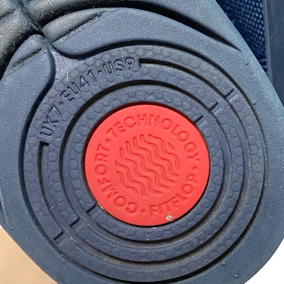 FitFlop High Top Sneakers Womens Size 9 - 9.5 Navy Blue Slip On Rally Mesh Knit - Picture 9 of 10